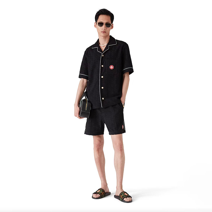 casablanca terry jacquard logo short-sleeve shirt & shorts